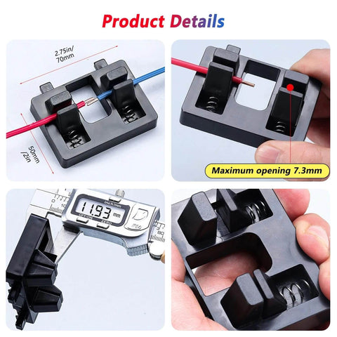Adjustable Suction Bracket Welding Wire Fixture With Table Clamp For Motherboard Soldering, black aluminum close-up view.