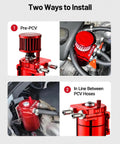 Mean Street Ready Universal Baffled Oil Catch Can With Quick Swap Breather Filter 300 Ml Aluminum Air Oil Separator installation guide images.
