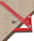 Red Aluminum Alloy Center Positioning Ruler Pro Grade For 45 90 Degree Right Angles And Centerline Marking High Precision Metric Arrow Tool Multi Function Layout Guide For Accurate Scribing Durable Anodized And Wear Resistant Construction. 150mm red aluminum 90° layout ruler for angle marking