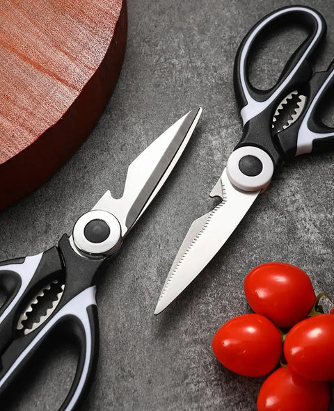 Stainless Steel Kitchen Shears Heavy Duty Utility All Purpose Ultra Sharp Scissors For Food Prep And Cooking Kitchen Shears For Cutting Meat Herbs Poultry And Various Kitchen Tasks, black and white