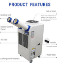 Heavy Duty Portable Air Conditioner With 18,700 Btu Output And Smart Dual Hose Rig, Commercial Spot Cooler features and design.