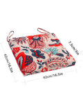 2 Pack Outdoor Indoor Wicker Patio Seat Cushions With Ties For Dining Chairs 17 X 17 Inches Blue And Red Leaves Soft Polyester Washable Cushion Pad