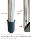 Ride-Ready Gooseneck Bike Stem Aluminum Alloy For 22.2mm Fork Tube And 25.4mm Handlebar, shown with insertion line and cap removed