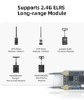 2.4GHz ER16 ELRS FPV 16CH Receiver With Dual IPEX MHF 1 Antenna display with ELRS modules