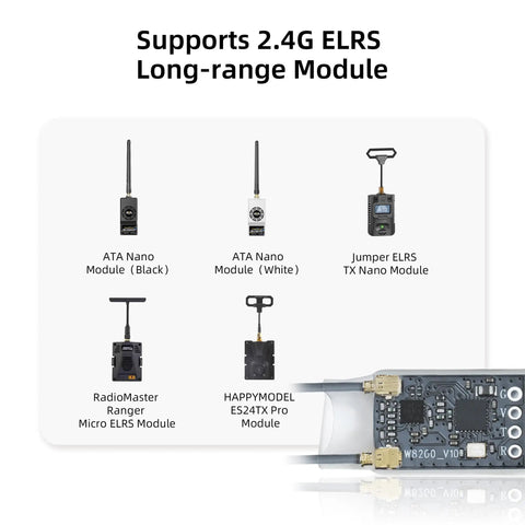2.4GHz ER16 ELRS FPV 16CH Receiver With Dual IPEX MHF 1 Antenna display with ELRS modules