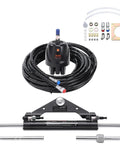 Hydraulic Boat Steering Kit for Outboard Motors 150HP with 26 Feet Hoses Two Way Lock Cylinder Relief Valve Air Pocket Aluminum Housing