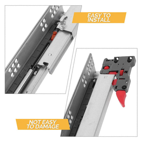 10 Inch Concealed Drawer Slides With Soft Close Self Closing Undermount Glides Heavy Duty Cold Rolled Steel Full Extension