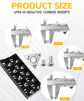 10 Pack Negative Rake Carbide Brake Lathe Inserts Compatible With Ammco Replacement Cutter Inserts With M3 6mm And 8mm Screws