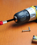 Pro Grade Magnetic Drill Bit Extension Set With One Quarter Inch Hex Shank Quick Release Screwdriver Extender on drill