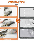 Comparison of thicker Marble Peel And Stick Backsplash Tiles 12x12 Inches Waterproof PVC vs common tiles