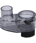Slick Transparent CNC Router Dust Shoe For 45mm Spindle, featuring a nylon skirt and vacuum port for efficient sawdust removal.