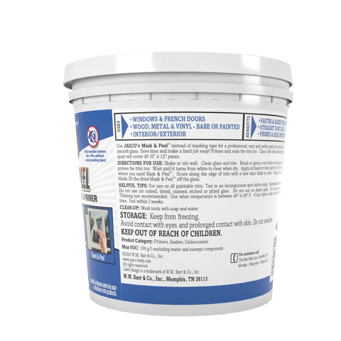 Side view of Liquid Masking Tape And Primer For Windows, Peelable Mask That Seals Window Frames While Keeping Glass Clean, 1 Quart.
