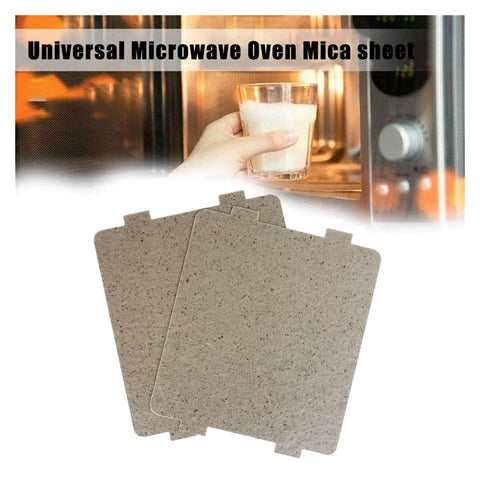 Thick Mica Slice Heat Insulation Sheet For Microwave Ovens Waveguide Cover Replacement 2 Pack shown with microwave in background
