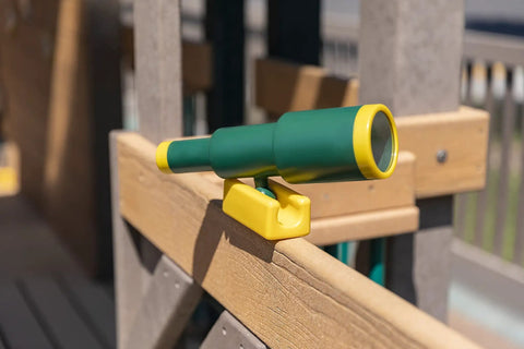 Pirate Themed Swing Set Telescope Replacement For Outdoor Play, Durable Plastic Telescope mounted on playset railing