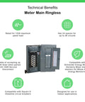 100 Amp Indoor Main Breaker Box Load Center With Plug On Neutral, 24 Space 48 Circuits Homeline Electrical Panel Open View