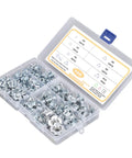 Extensive T Nut Assortment Kit With 105Pcs Galvanized Carbon Steel Tee Nuts M10 Pronged Threaded Inserts in clear box