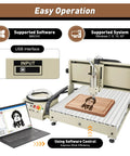4 Axis USB CNC Router Engraver 6090 With 2.2KW Spindle Milling And Drilling For Woodworking 3D Carving with software view
