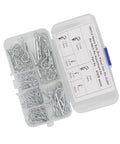 100 Pack Stainless Steel Hair Pin Cotter Pins R Clip Assortment Kit For Hitch Pins Clevis Pins Shafts And Mechanical Fastening, Heavy Duty Quick Release Retainers For Outdoor Work, Garage And DIY Projects, in compartment storage case