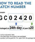 Diagram explaining batch number for "100 Percent Real Instant Nonfat Powdered Milk Your Go To For Baking And Coffee Substitute" product.