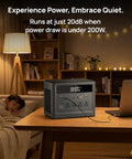 Portable Power Station 1000W 576Wh Solar Generator With Four AC Outlets, 2000W Surge, on table, child sleeping nearby
