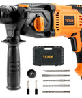 1 Inch SDS Plus Rotary Hammer Drill With 8 Amp Corded Power Beefy Heavy Duty Demolition Hammer For Concrete And Metal Safety Clutch Tile And Masonry Chipping Built To Tackle Tough Jobs Fast shown with case and accessories