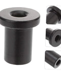 Close-up of Five Piece Sliding Barn Door Track Spacers Set Heavy Duty Connection Hardware For Smooth Operation Black Flat Track Spacers For Wall Mounting Reliable Support For Barn Doors
