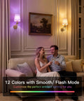 Cozy living room scene with Wireless Wall Sconces Set Of Two With 5300mAh Battery And Remote Control Fifteen Dimmable Colors.