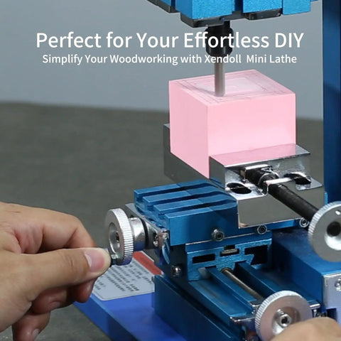 Dope Little Mini Milling Machine For Wood And Soft Metals with pink block in operation, DIY Ready Garage Workshop W104MA