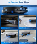 Deebot X9 Pro Omni Robot Vacuum And Mop with 16,600 Pa suction demonstrating features like AI navigation and self-cleaning mop