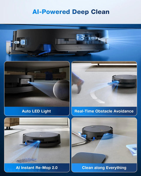 Deebot X9 Pro Omni Robot Vacuum And Mop with 16,600 Pa suction demonstrating features like AI navigation and self-cleaning mop