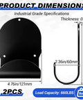 Beefy Heavy Duty Wall Mount Jack Stand Organizer Set dimensions and specifications for hydraulic floor jacks up to 660 pounds.