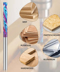HQMaster up-and-down cut compression router bit, 1/8 in shank, tungsten carbide spiral end mill, 5-pack