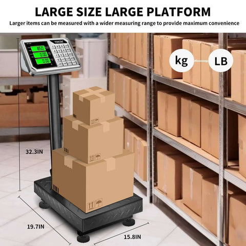 Pro Grade Digital Platform Scale For Packages And Luggage, 661 Lb Capacity, 0.1 Lb Precision, Commercial Scale With Price Computing