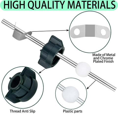 2 Pack Chrome Bathroom Sink Ball Drain Stopper Kit With Smooth Pivot Rods Straight Up Plug And Play Design For Zero Sweat Plumbing Repairs And Effortless Water Control showing metal and plastic parts.