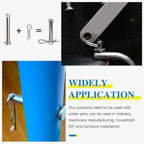 96-Piece Stainless Steel Clevis Pin Assortment Kit With Flat Head Single Hole Pins 304 Grade 12 Sizes From M3 To M5 Handy For DIY Projects