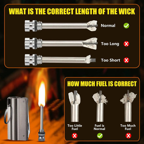 Forever Flint Fire Starter Infinity Lighter Keychain With Bottle Opener And Multitool For Men, wick and fuel guide image