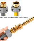 Heavy Duty Garden Hose Repair Kit With Zinc Alloy Clamps And Aluminum Fittings For 5/8 And 3/4 Inch Hoses Includes Male Female Connectors Plus Stainless Screws And Rubber Washers To Fix Leaks Fast garden hose connector fitting with brass coupler