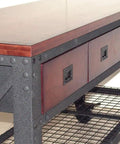 Rolling Workbench With Solid Hardwood Top 72 Inch By 24 Inch Heavy Duty Steel Construction Three Drawer Tool Station