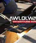 Upgraded Oxygen And Acetylene Gas Cutting Torch And Welding Kit For The Home Garage Medium Duty Set in action on metal