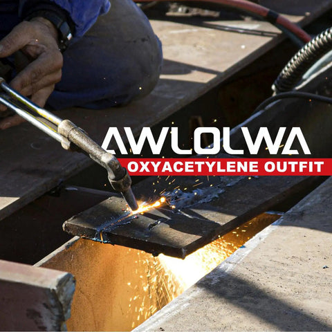 Upgraded Oxygen And Acetylene Gas Cutting Torch And Welding Kit For The Home Garage Medium Duty Set in action on metal
