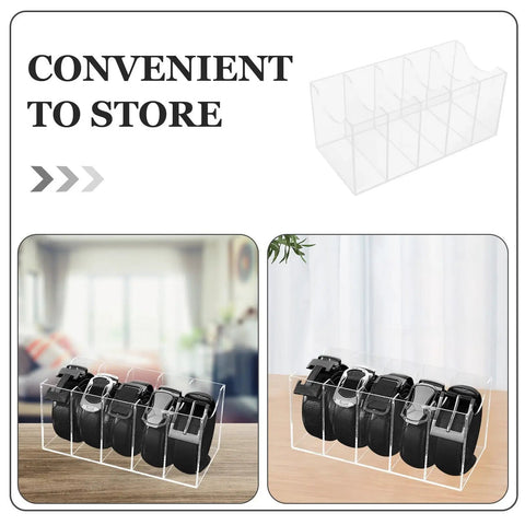 Upgrade Your Drawer Storage Vibe Today With This Sturdy Clear Acrylic Belt Organizer Designed With Five Flexible Foldable Sections To Store Ties And Belts, showcasing belts in compartments.