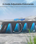 200W Portable Solar Panel Foldable With 25 Percent Efficiency N Type Cells USB A And USB C Output Adjustable Kickstand