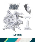 Bulletproof Spring Loaded Cabinet And Drawer Latches 10 Pack White Baby Proofing Essentials with screws for easy installation.