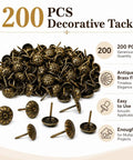 Top Shelf Antique Brass Upholstery Tacks Two Hundred Piece Set Badass Decorative Thumb Nails, 200 rust resistant tacks in antique brass finish.