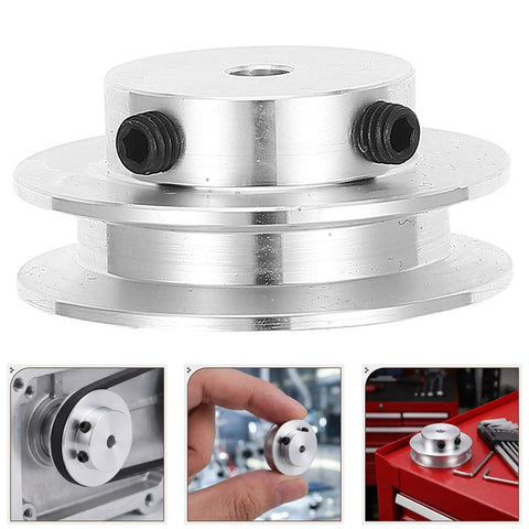 Single Groove Pulley For 6mm Synchronous Belt Aluminum Alloy With Hard Anodized Finish Mechanical Drive Replacement Part For Small Motors In Precision Machines And Your Go To High Precision Equipment, silver pulley with set screws