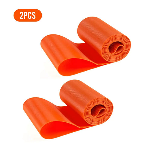 Two-piece set of orange Fat Tire 26 Inch Rim Strip Tape For Bikes Tough As Nails Durable PVC Inner Tube Cushion Protector Anti Puncture Rim Liner 2 Pack