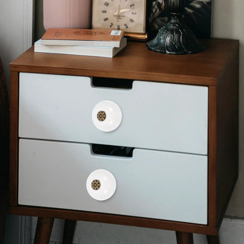 Two Pack Single Hole Dresser Handles For Cabinets And Drawers White Antique Round Door Knobs on white drawers
