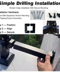 Heavy Duty Outdoor Privacy Fence Extension Frame With Flat Railing Guardrail Kit installation steps with mounting hardware shown.