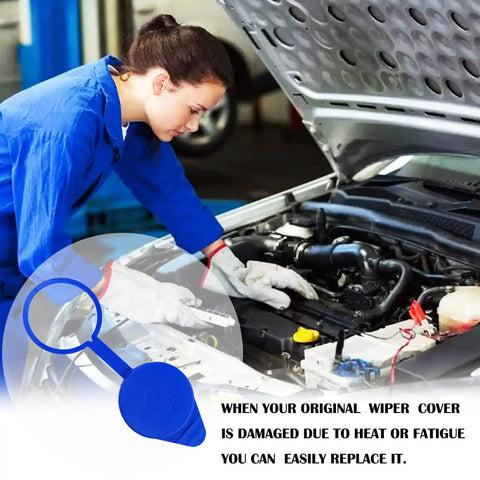 Mechanic replacing Windshield Washer Fluid Reservoir Cap Replacement For Ford Focus 2012 2018 Compatible With OE CP9Z17A605A KT1Z17632A