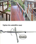 DIY Cable Railing Kit With Turnbuckles For Wood Posts, 20 Pairs Metal Fittings For Stair And Deck, 1/8 Inch Stainless Steel Cable